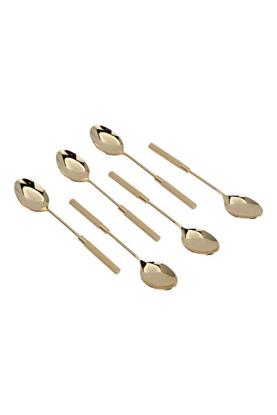 Alsaif Gallery Al Saif Gallery Steel Tea Spoons, 6 Pieces - Gold