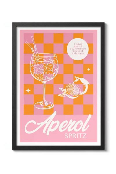 Taranist Χάρτινη αφίσα - Aperol Spiritz Drink Cocktail Maximalist Πολύχρωμο