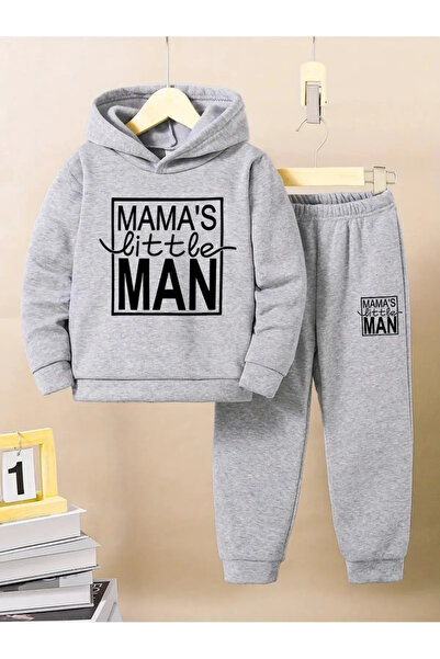 Karatopak طقم بدلة رياضية شتوية للأطفال مطبوعة بغطاء للرأس من Mama's Little Man