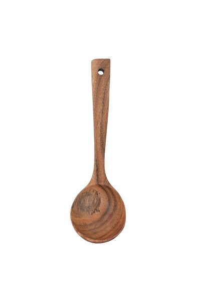 Alsaif Gallery Al Saif Gallery Wooden Ladle, 10.5 Inch - Dark Brown
