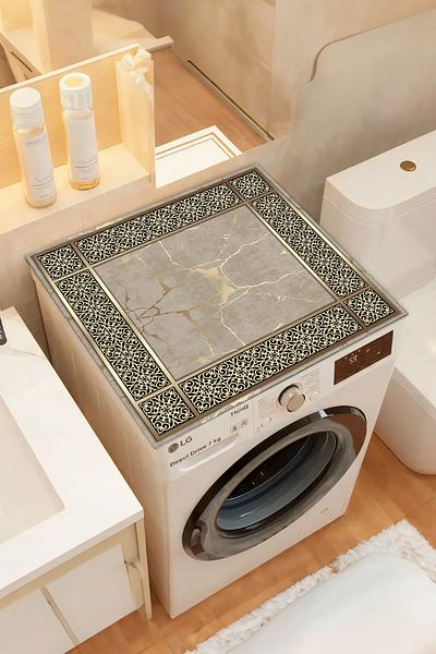 YTR HOME Πλένεται πλυντήριο ρούχων Κάλυμμα στεγνωτηρίου προστατευτικό χαλάκι αντιολισθητικό κουκκίδα βάσης