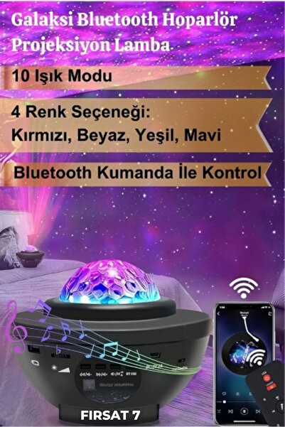 Genel Markalar Galaxy Uzay İstasyonu Bluetooth Hoparlör Projektör Gece Lambas...