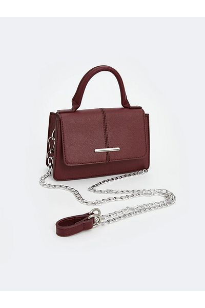 LC Waikiki ACCESORII LCW Geantă de umăr pentru femei cu curea cu lanț roșu Claret