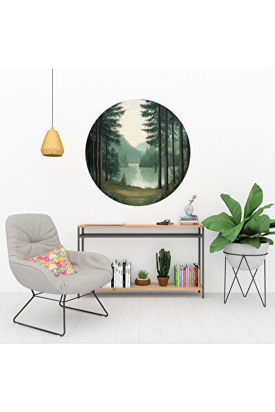 KOSS Dijital Στρογγυλό αυτοκόλλητο με τοπίο της φύσης, αυτοκόλλητο σε σχήμα κ...