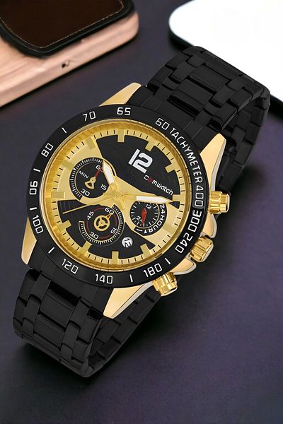 Comwatch Functions Active Steel Band&Case Black Color Men Wrist Watch Sdcmw023