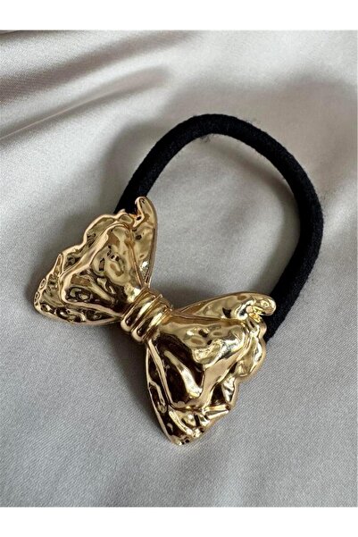 Pelin Aksesuar Cataramă din cauciuc cu fundă aurie