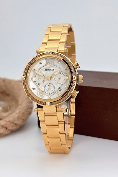COMMES Women's Wristwatch with Calendar Steel Cord 3 Atm Water Resistant Bracelet Gift