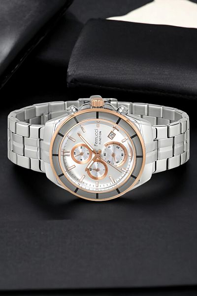 Ferrucci Men's Silver-Rose Wrist Watch - 3Atm, Fcf.13674Fm.03 Sdfer134