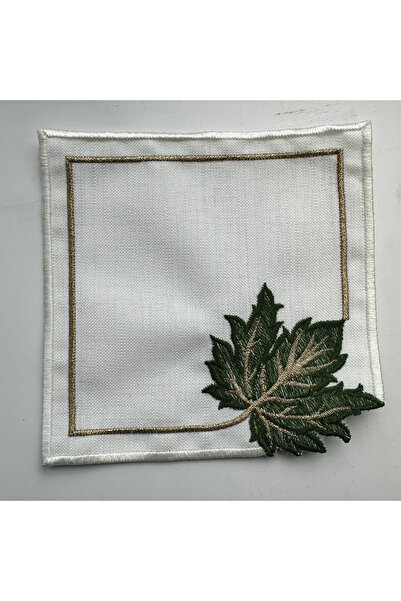 Bursalı Home Collection 6'lı Keten Görünümlü Gardenya Kumaş %100 Floş Nakışlı...