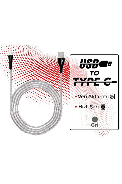 USB-A to USB-C 2.4 A Işıklı Şarj & Data Aktarım Kablosu 1 Metre…