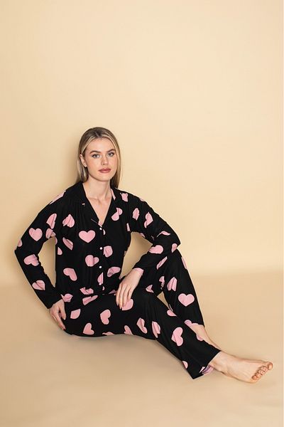 Sude HOMEWEAR Set pijamale din piele intoarsa pentru dama