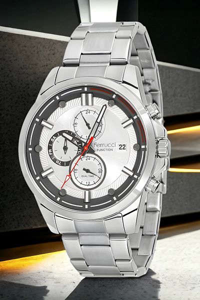 Ferrucci Men Wrist Watch Silver-White Color Function Fcf.13853Fm.04 Bracelet Gift Sdfer115