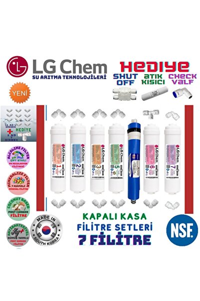LG Chem KAPALI KASA 7 li FİLİTRE SETİ TATLANDIRICI-7 MİNERAL-ÇİFT ALKALİ TÜM ...