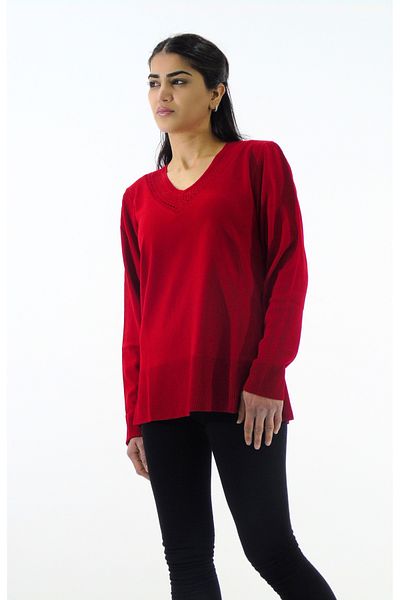 Tuğra Knitwear Sweater with Collar and Back Detail