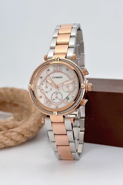 COMMES Women's Wristwatch with Calendar Steel Cord 3 Atm Water Resistant Bracelet Gift