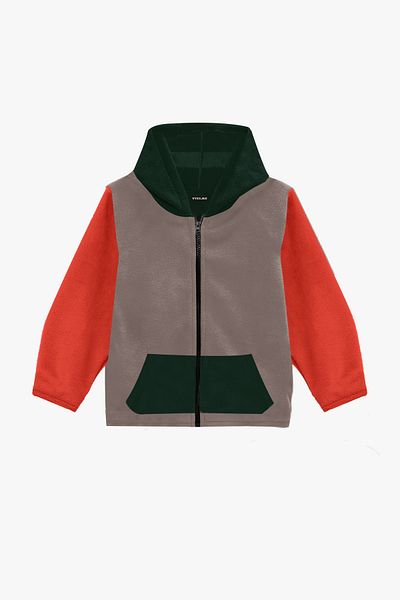 Vtklmn Vatkalimon Kids Coffee Orange Khaki Hooded Fleece Jacket with Pockets for Girls Boys