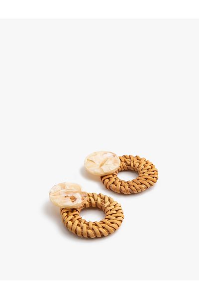 Koton Geometric Straw Earrings