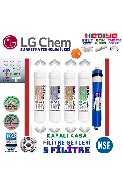 LG Chem Kapalı Kasa Su Arıtma Cihazı 5 Li Filitre Seti Gümüş Iyon Tatlandırıcılı