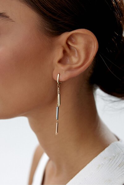 ADOR ALTIN ÜÇ RENK SALLANTILI KÜPE