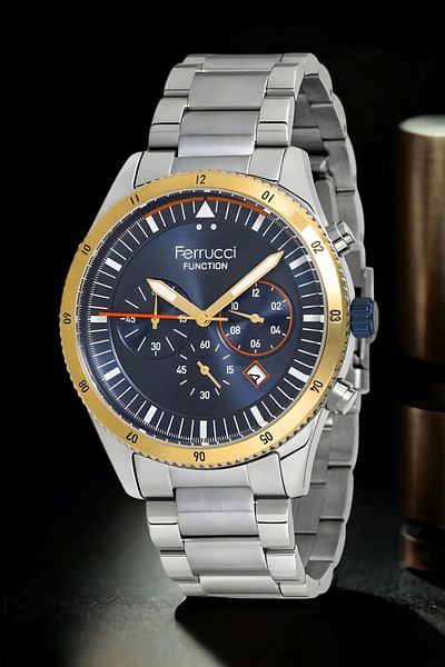 Ferrucci Men's Watch - 3Atm, Silver-Gold Color, Fc.13907Tm.04 Sdfer133 - Fc13907Tm.04 Sdfer133