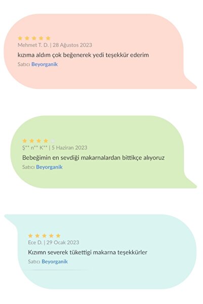 BEYORGANİK Organik Erişte 360gr (PESTİSİT ANALİZLİ)