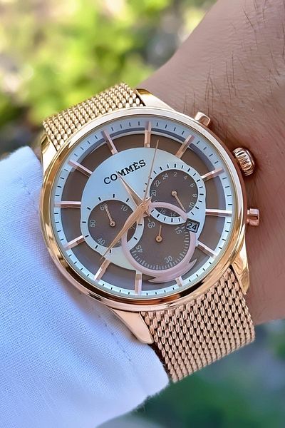 COMMES ساعة يد رجالية مع وظائف هدية سوار نشط