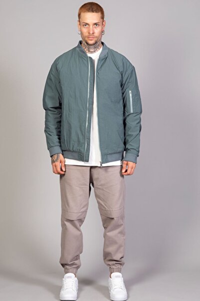 LTC Jeans Ανδρικό μπουφάν Pilot με καπιτονέ εσωτερικά, υδάτινο πράσινο χρώμα, κανονική εφαρμογή / ύφασμα με ζαρώματα (Άνοιξη-Φθινόπωρο-Χειμώνας)