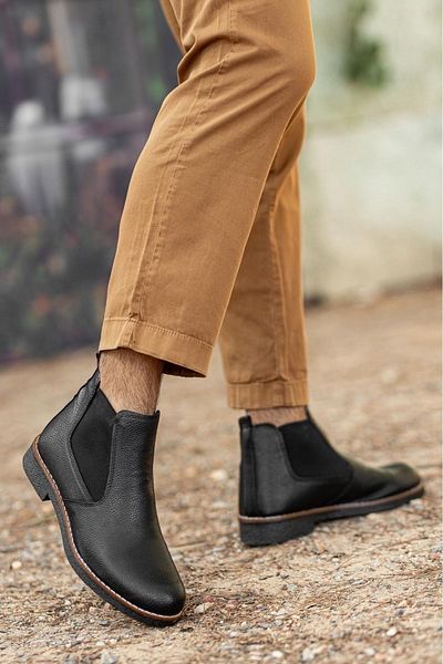 MY GROSS SHOES Men's Chelsea Elastic Black Boots Daily Guaranteed