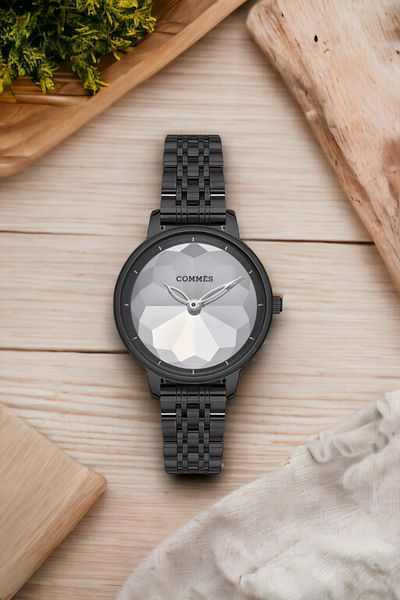 COMMES Black Color Steel Band Steel Case Women's Wrist Watch Sdcms037