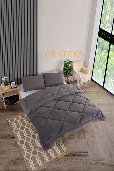 Lorateks طقم لحاف فاخر مزدوج من إليسا ويلسوفت - طقم نوم مع وسادة وغطاء على الوجهين