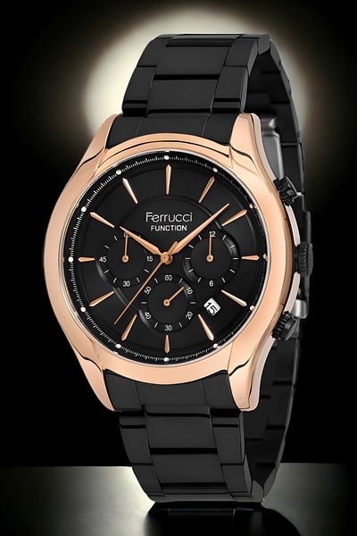 Ferrucci Function Active Men's Watch Fc.12670Tm.02 Black-Rose Color Sdfer129