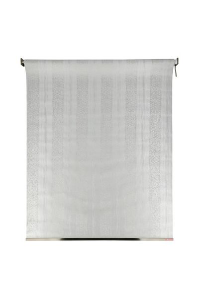 micasa Easy to Use High Quality Lisbon Black Out Blind for Windows White and Silver 200 x 200cm