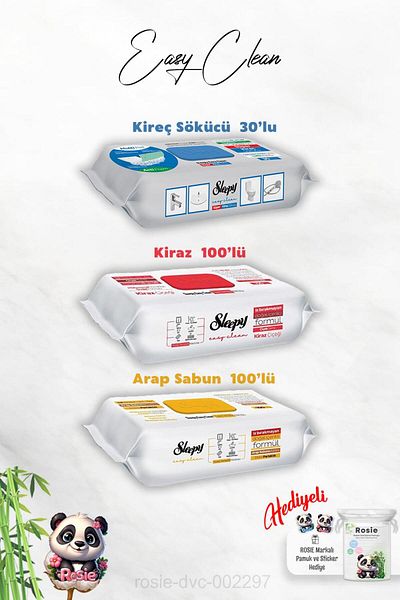 Sleepy Limescale Remover 30Pcs with Cherry and Arabian Soap Added Sleepy 100Pcs Cleaning Towels and Rosie Gift
