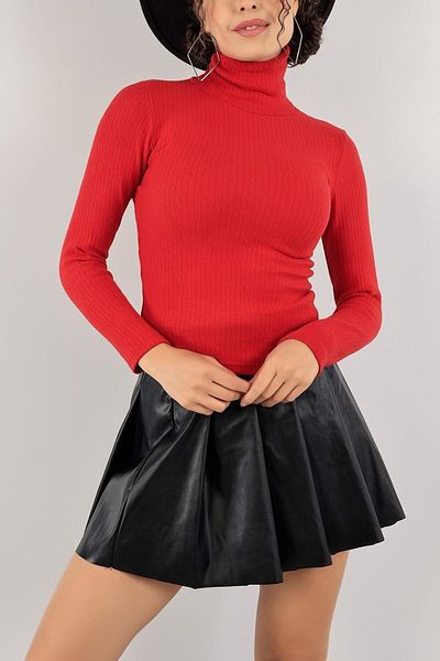 Aslında Look Ribbed Knitwear Long Sleeve Slim Fit Throat Bady - Pictures Have Reference - Close Fit Body Wraps