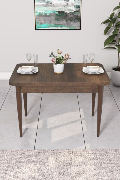 asaella mobilya Duru 70x110 Mdf Barok Masa Ahşap Ayaklı Sabit Üst Kalite Mutf...