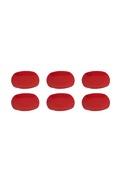Dania 6-Piece Porcelain Plate Set Red 26cm