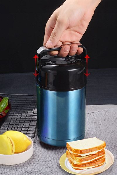 Weather Forecast 1000ml Blue 304 Steel Vacuum Food Thermos - Storage and Export Cin724Mvx