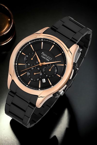 Ferrucci Function Active Men's Watch Fc.12670Tm.02 Black-Rose Color Sdfer129