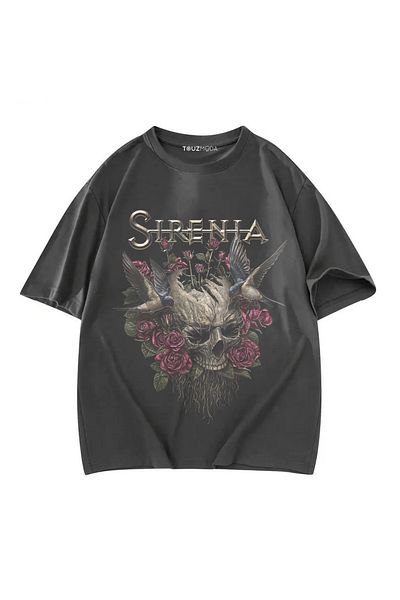 Touz Moda Μπλουζάκι με στάμπα Unisex Oversize Series Rock Sirenia