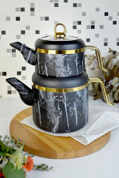 Bayev Marble Black Granite Teapot 201292