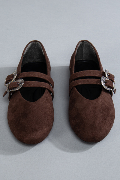 camaiore Kadın Acı Kahve Süet Tokalı Babet