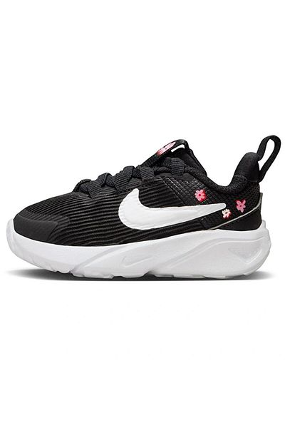 Nike Star Runner 4 Nn Se (TD) Pantofi de alergare pentru copii, cu șireturi elastice, negri
