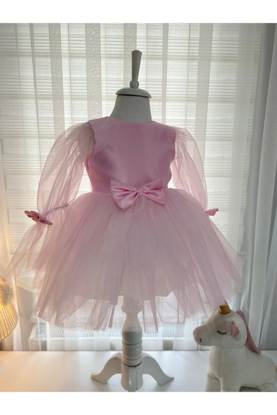 Tinypeople Kız çocuk tütü abiye elbise kız çocuk pembe abiye kız çocuk parti elbisesi tülü doğum günü elb