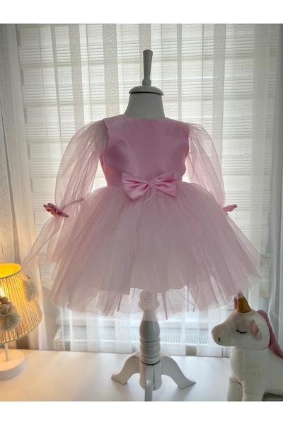 Tinypeople Kız çocuk tütü abiye elbise kız çocuk pembe abiye kız çocuk parti elbisesi tülü doğum günü elb