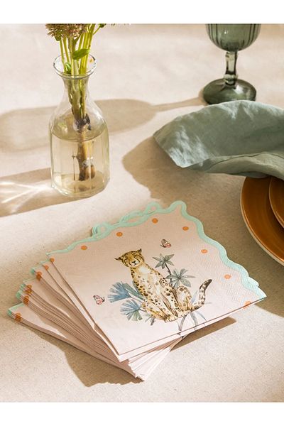 LC Waikiki Lcw Set of 20 Cat Printed Paper Napkins