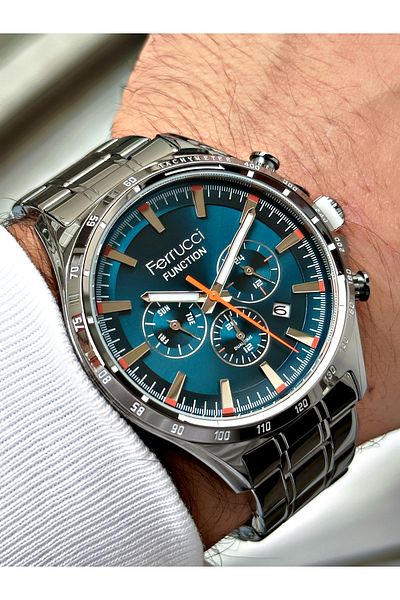Ferrucci Funciton Multi Function 3 Atm Waterproof Smoke Color Men's Wristwatch