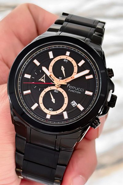 Ferrucci New Season Men's Black Wristwatch - Steel Cord Function, Sdfer084