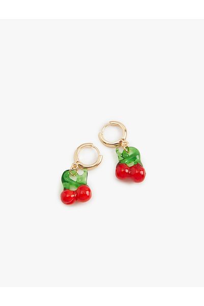 Koton Cross Colored Hoop Earrings Glass