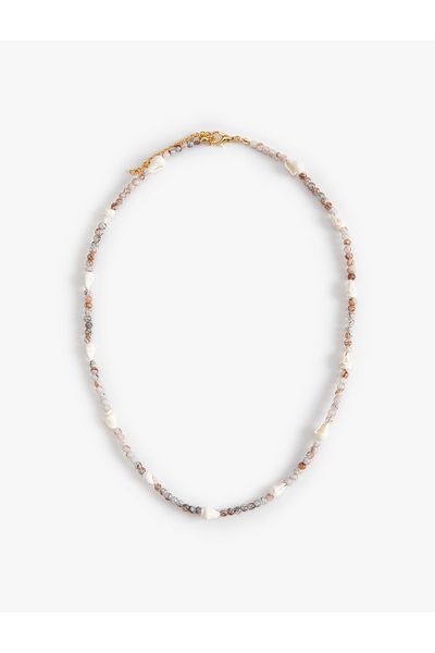 Koton Beaded Necklace Natural Stone Look