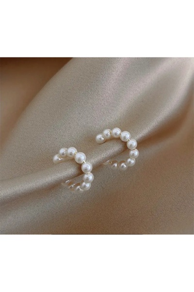 Idilduru kozmetik 2'li inci görünümlü eklem küpe